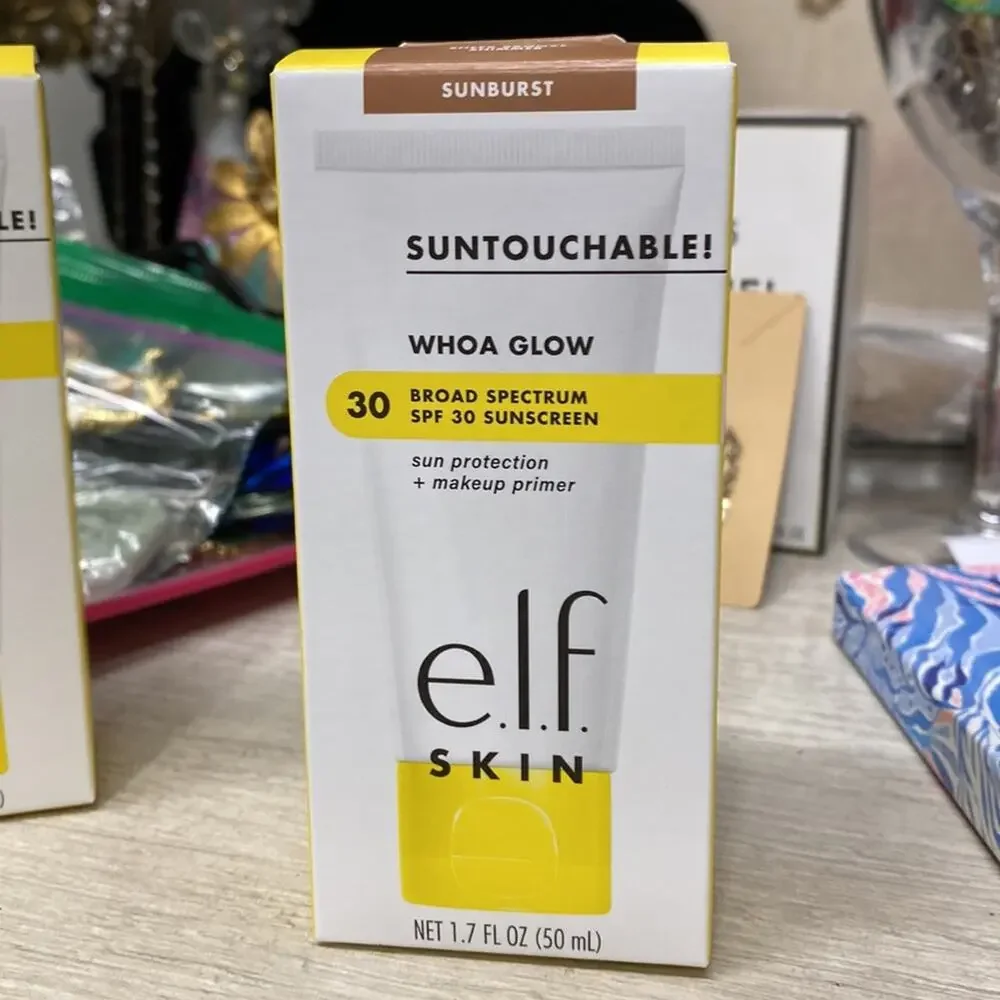 New 3 ELF SUNTOUCHABLE! Whoa Glow SPF 30 Sun Protection + Makeup Primer Sunburst